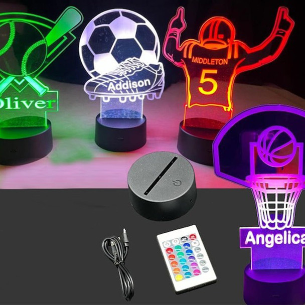 Sports themed acrylic LED lights/ Color Changing acrylic night lights