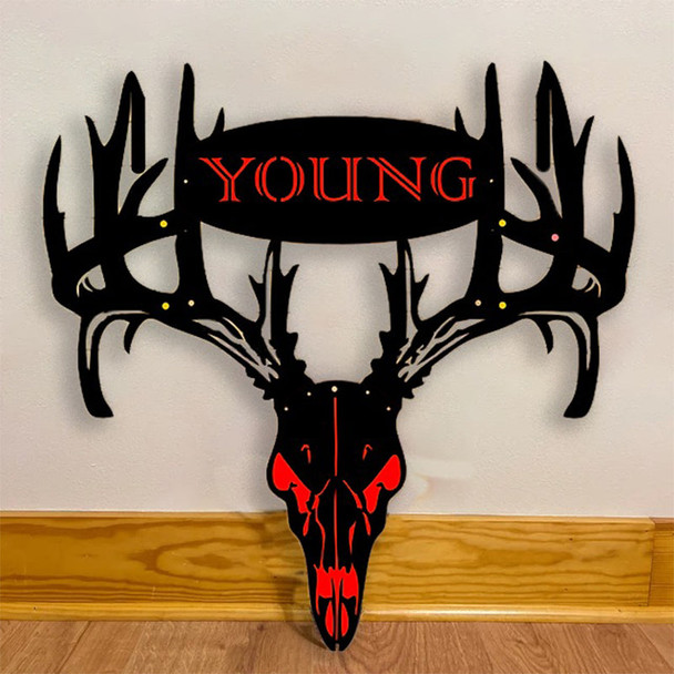 2025 NEW - Personalized Double Bow Hook Metal Deer Skull Rack