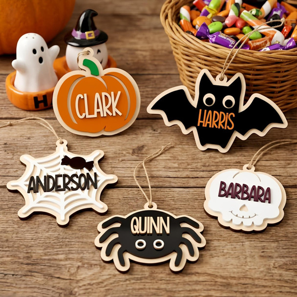 Personalized Halloween Basket Tag, Boo Basket Tag, Basket Marker, Trick or Treat Bag