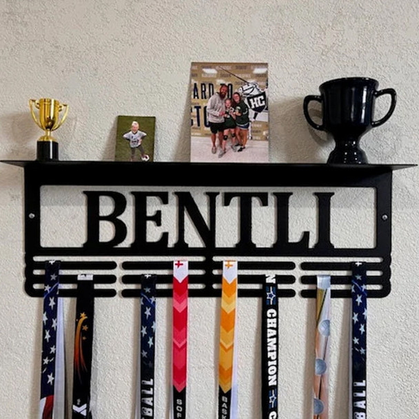 Custom Name Medal Hanger and Trophy Shelf