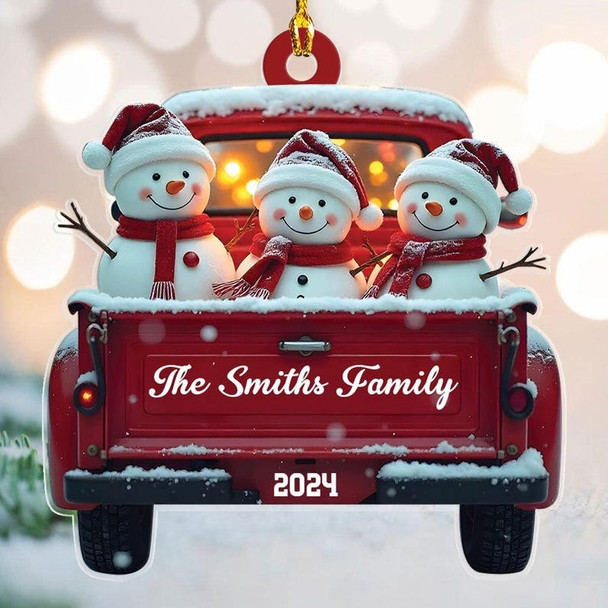 Personalized Snowman Family Christmas Ornament
