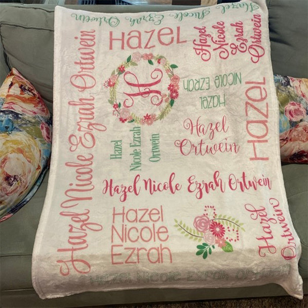 Baby Girl - Personalized Girl Blanket - Monogram Girl Blanket