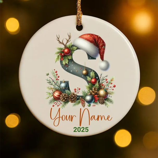 Personalized Monogram Keepsake Ornament 2026 a?? Custom Initial Name Decor