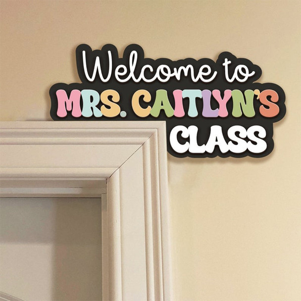 Personalized Teacher Name Doorframe Corner Sign