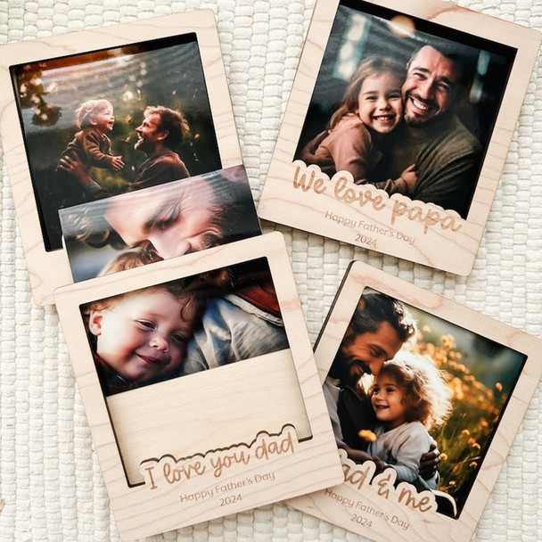 Personalized Fridge Magnet, Custom Photo Frame, Fathera??s Day Frame