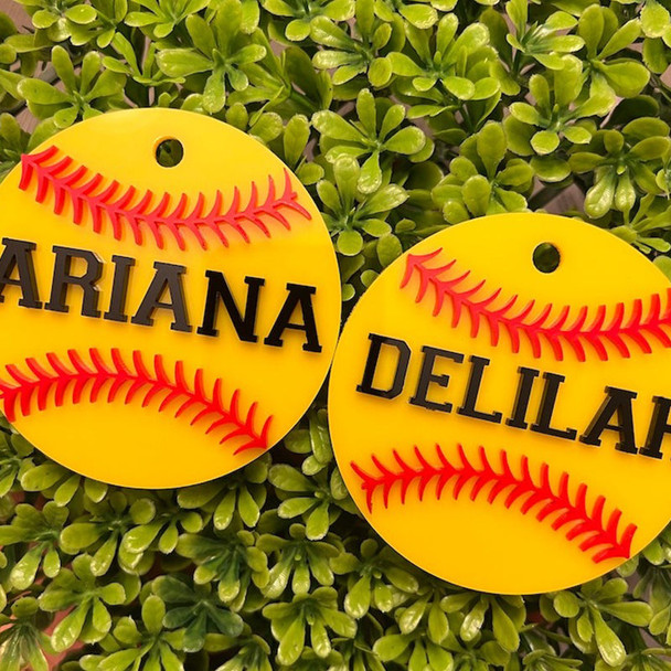 Basketball Soccer Softball Baseball Football Bag Name Tags Personalized Sport Keychain
