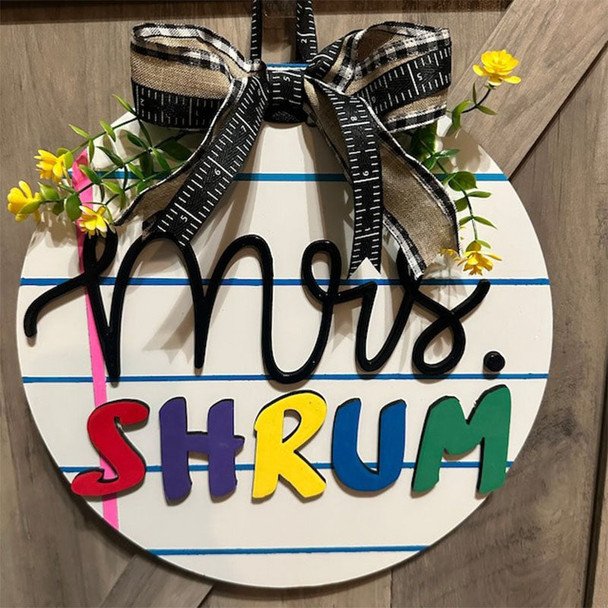 Teacher door hanger Teacher gift 3D cut name sign classroom decor