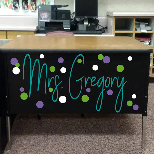 Teacher name, teacher desk decal, classroom decor