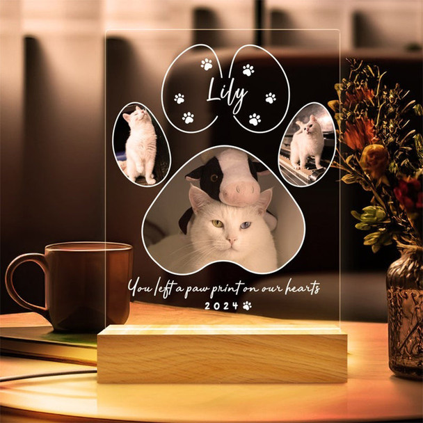 Pet Memorial Night Light, Custom Pet Plaque, Pet Night Light