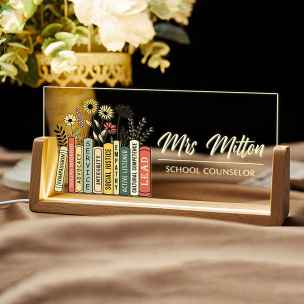 School counselor desk name tag, counselor desk logo, gift for teacher