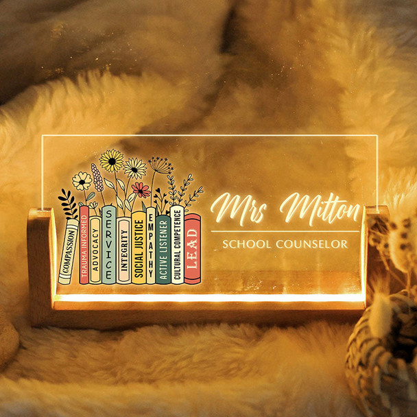 School counselor desk name tag, counselor desk logo, gift for teacher