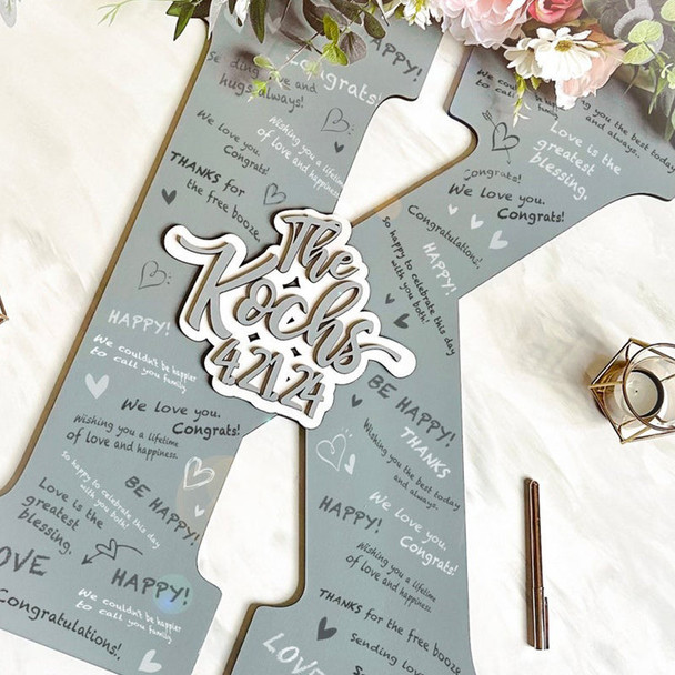 Wedding Guest Book, Wooden Wedding Letter