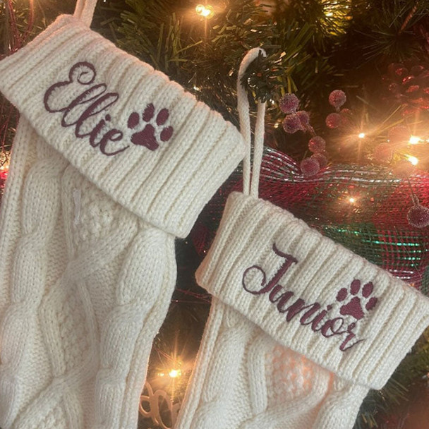 Custom Christmas Stocking with Name, Embroidered Knit Stocking, Monogram Christmas Stocking, Personalized Family Stocking, Holiday Decor