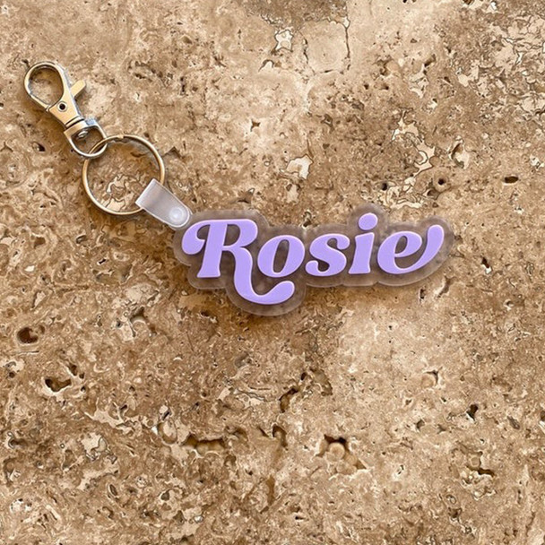 Acrylic Name Tag Personalised Keychain