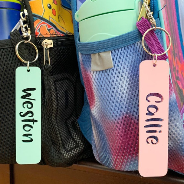Backpack tag, bag tag, backpack name tag, name keychain