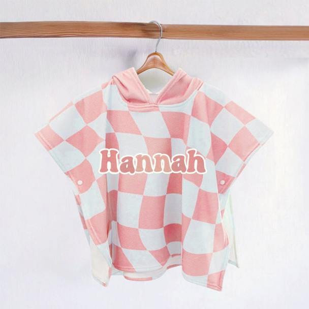 Custom Name Kids Beach Towel, Personalized Hooded Beach Towel