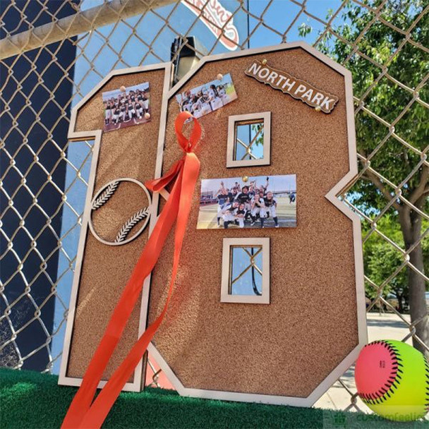 Sports Numbers Photos, Pins Cork Board Logo Team Awards Display Board