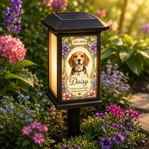 Personalized Pet Memorial Solar Light, Custom Dog Cat Garden Stake,