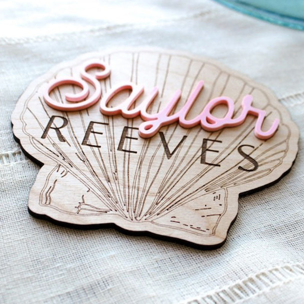 Personalized Beachy Baby Announcement Sign for Footprint Imprint
