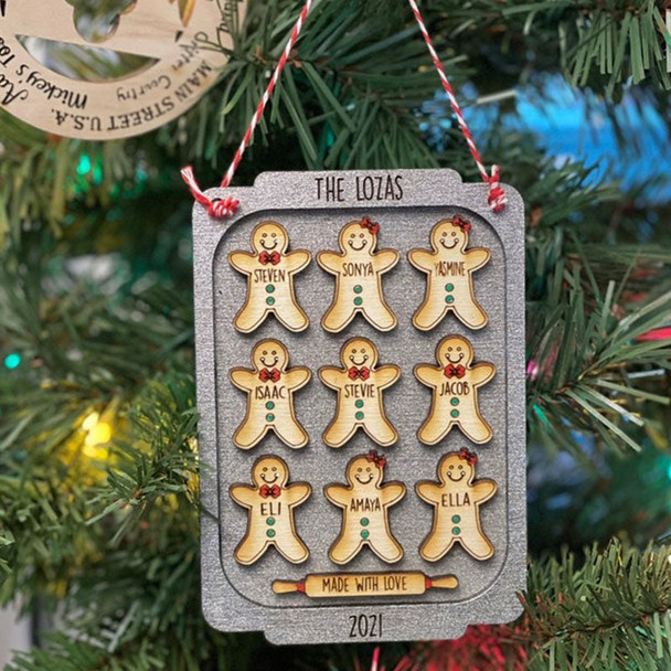 Personalized Cookie Christmas Ornament Gingerbread  Family Ornament Cute Ornament