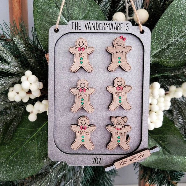 Personalized Cookie Christmas Ornament Gingerbread  Family Ornament Cute Ornament