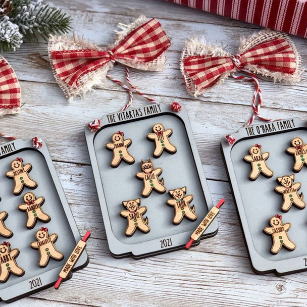 Personalized Cookie Christmas Ornament Gingerbread  Family Ornament Cute Ornament
