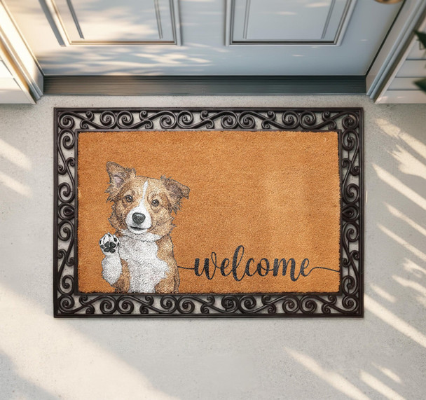 Personalized Pet Watercolor Portrait Doormat, Custom Dog Photo Welcome Mat