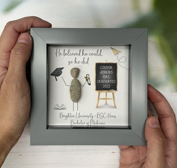 Personalised Graduation Pebble Picture - Graduation Gift