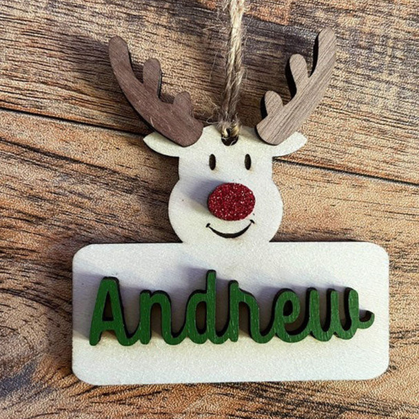 Christmas Wooden Personalized Ornament|Reindeer Ornament| Gift Ornament|Stocking Tags