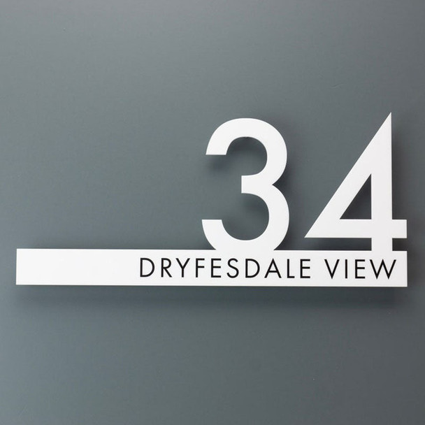 Contemporary Cut Out Modern House Number Sign Printed Address Signage