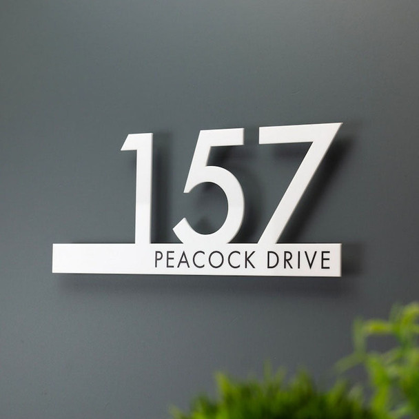 Contemporary Cut Out Modern House Number Sign Printed Address Signage