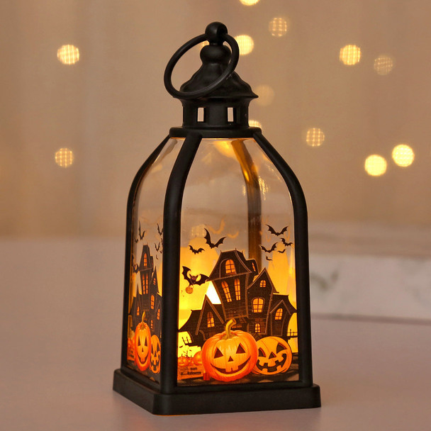 Spooky Halloween Snow Globe Lantern - Hanging LED Decor with Floating Ghosts
