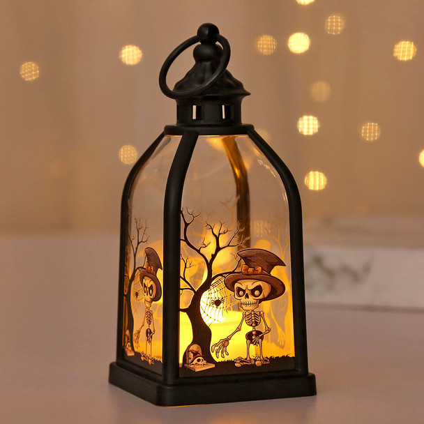 Spooky Halloween Snow Globe Lantern - Hanging LED Decor with Floating Ghosts