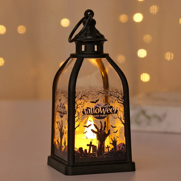 Spooky Halloween Snow Globe Lantern - Hanging LED Decor with Floating Ghosts