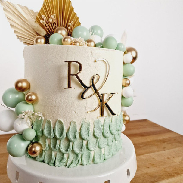 Initials Wedding Cake Charm, Monogram Cake Charm