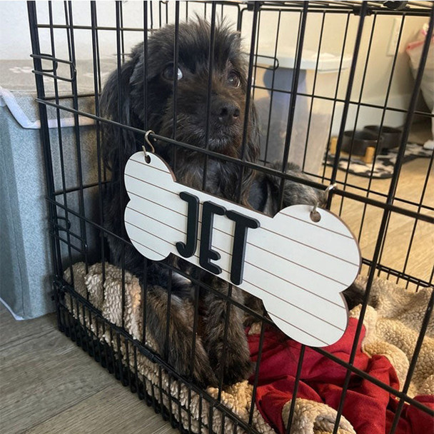 Personalized Crate Sign, Custom Dog Decor, Hanging Crate Sign, Custom Crate Sign, Dog Bone Sign