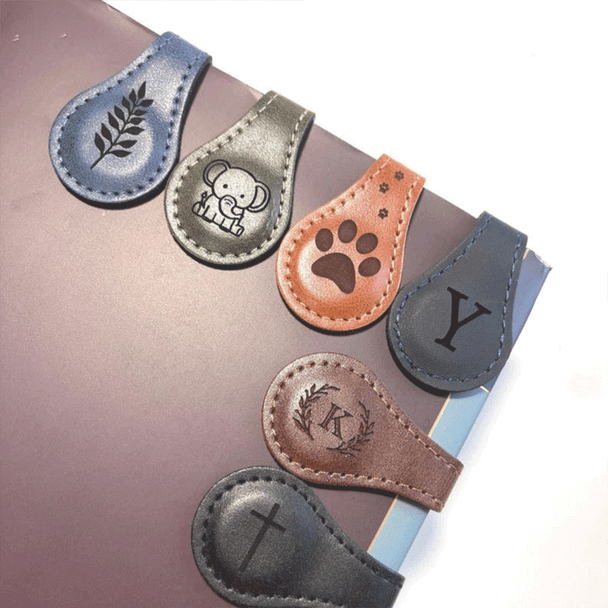 Customized Magnetic Leather Bookmark, Personalized Leather name Bookmark, Reader Gift