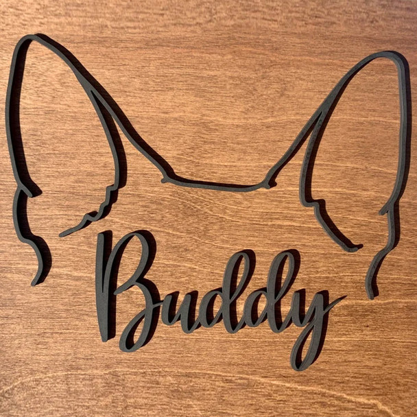 Dog Ear Name Sign 40 Breeds Available for Personalization