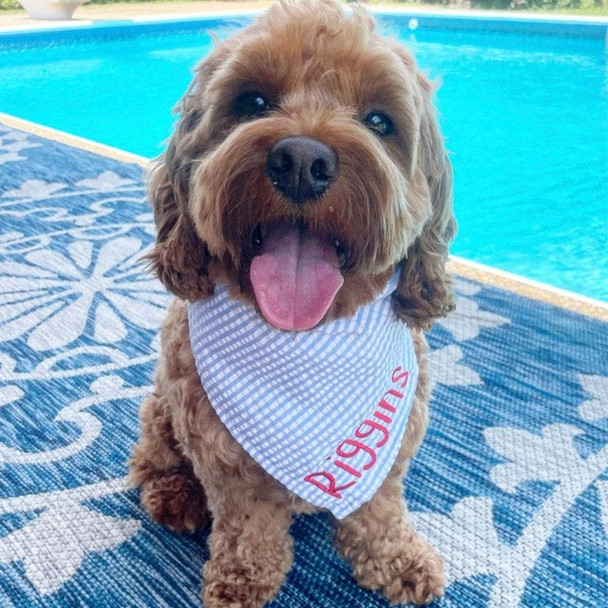 Embroidered Personalized Dog Bandana  Custom Tie On