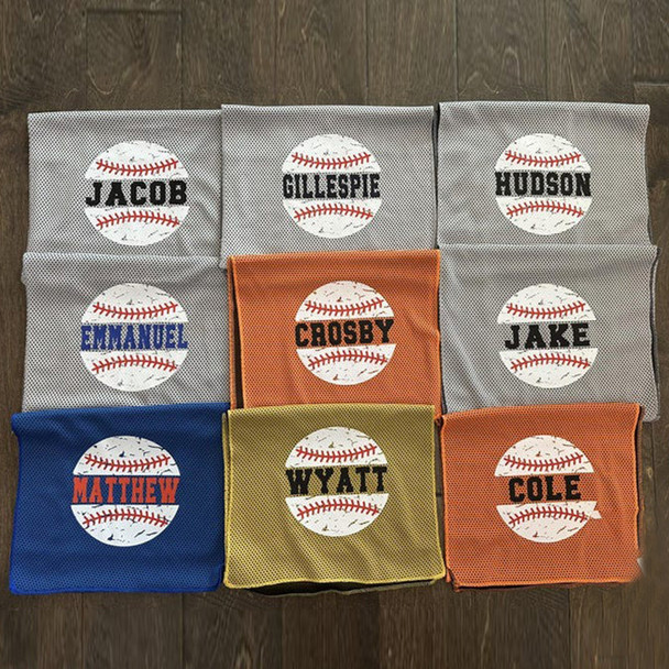 Custom Personalized Sports Towel, Baseball Softball Cooling Towel