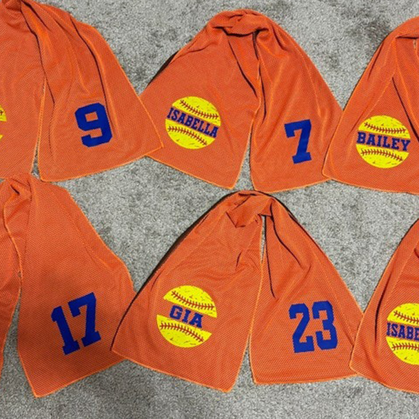 Custom Personalized Sports Towel, Baseball Softball Cooling Towel