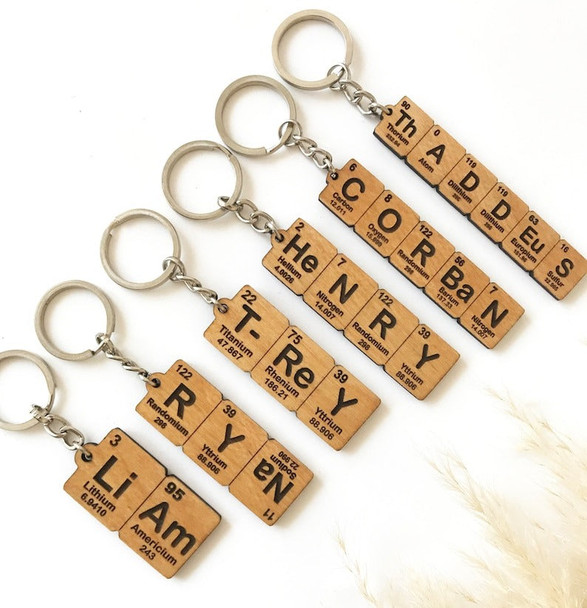 Custom Periodic Table Element Name Key Chain