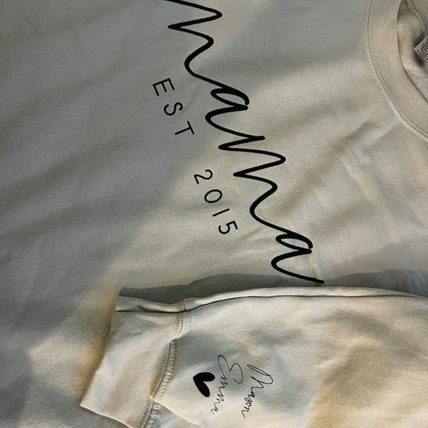 Custom Dog Mama Sweatshirt With Names On The Sleeve
