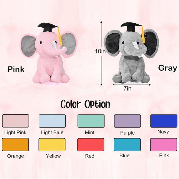 Personalized Graduation Gift Preschool graduation Stuffed Animal Elephant