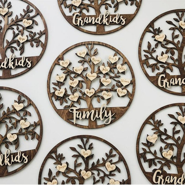 Grandkids Christmas Birthday Gift Family Tree Sign Custom Hanging Grandparent