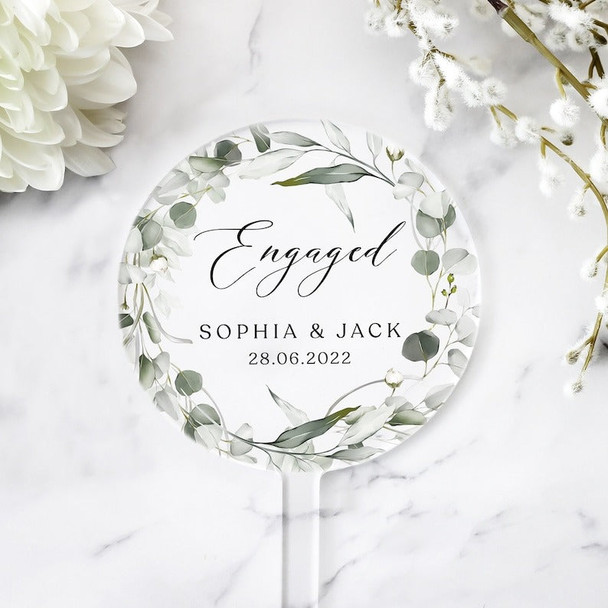 Personalised Engagement Cake Topper, EngagedCake Topper, Special Date Acrylic Cake Topper