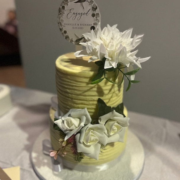 Personalised Engagement Cake Topper, EngagedCake Topper, Special Date Acrylic Cake Topper