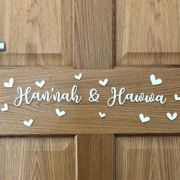Coloured Acrylic Door Name Sign with Stars or Hearts