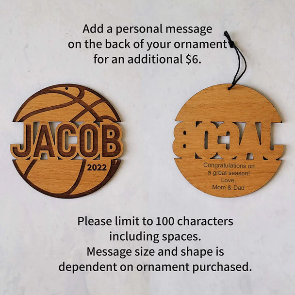 Personalized Volleyball Wooden Christmas Ornament