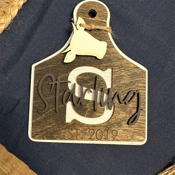 Large Personalized Cow Tag, Decorative Board, Cow Decor